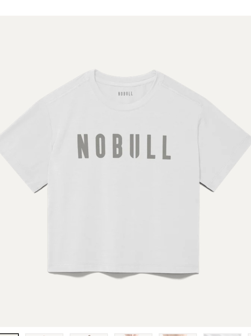 NOBULL White Tee with Gray Logo - Short Sleeve Women's Top
